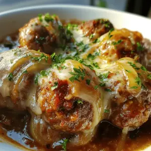 Crockpot French Onion Meatballs