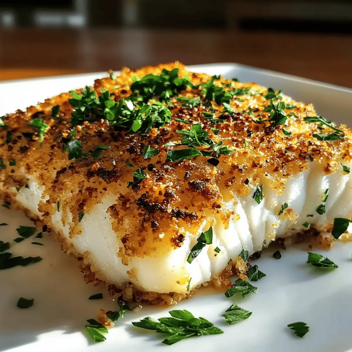 Garlic Parmesan Crusted Halibut