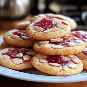 Raspberry Almond Shortbread Cookies