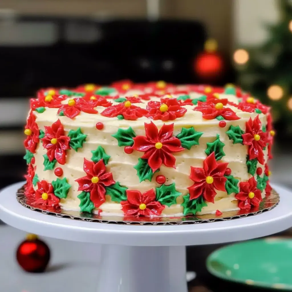 Chocolate Poinsettia Cake