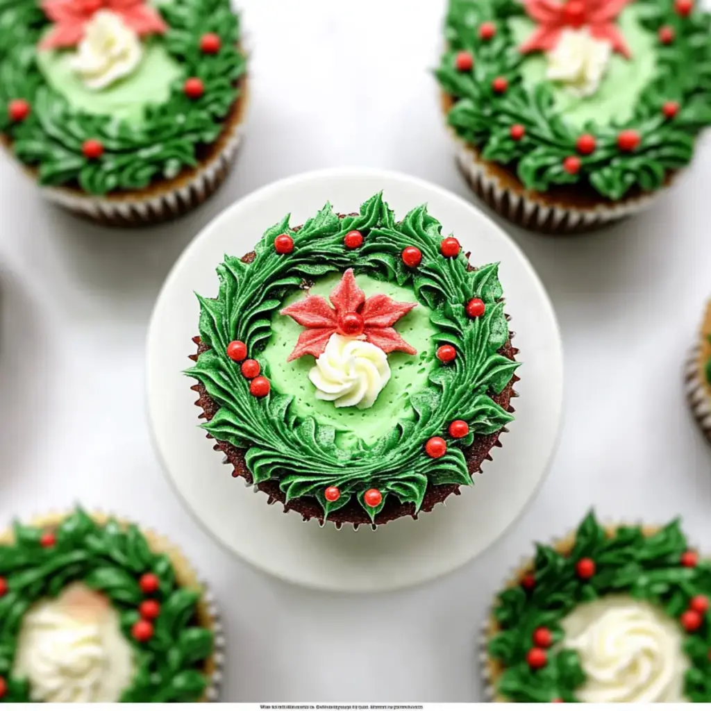 Christmas Wreath Cupcakes