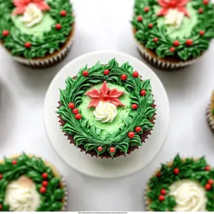 Christmas Wreath Cupcakes