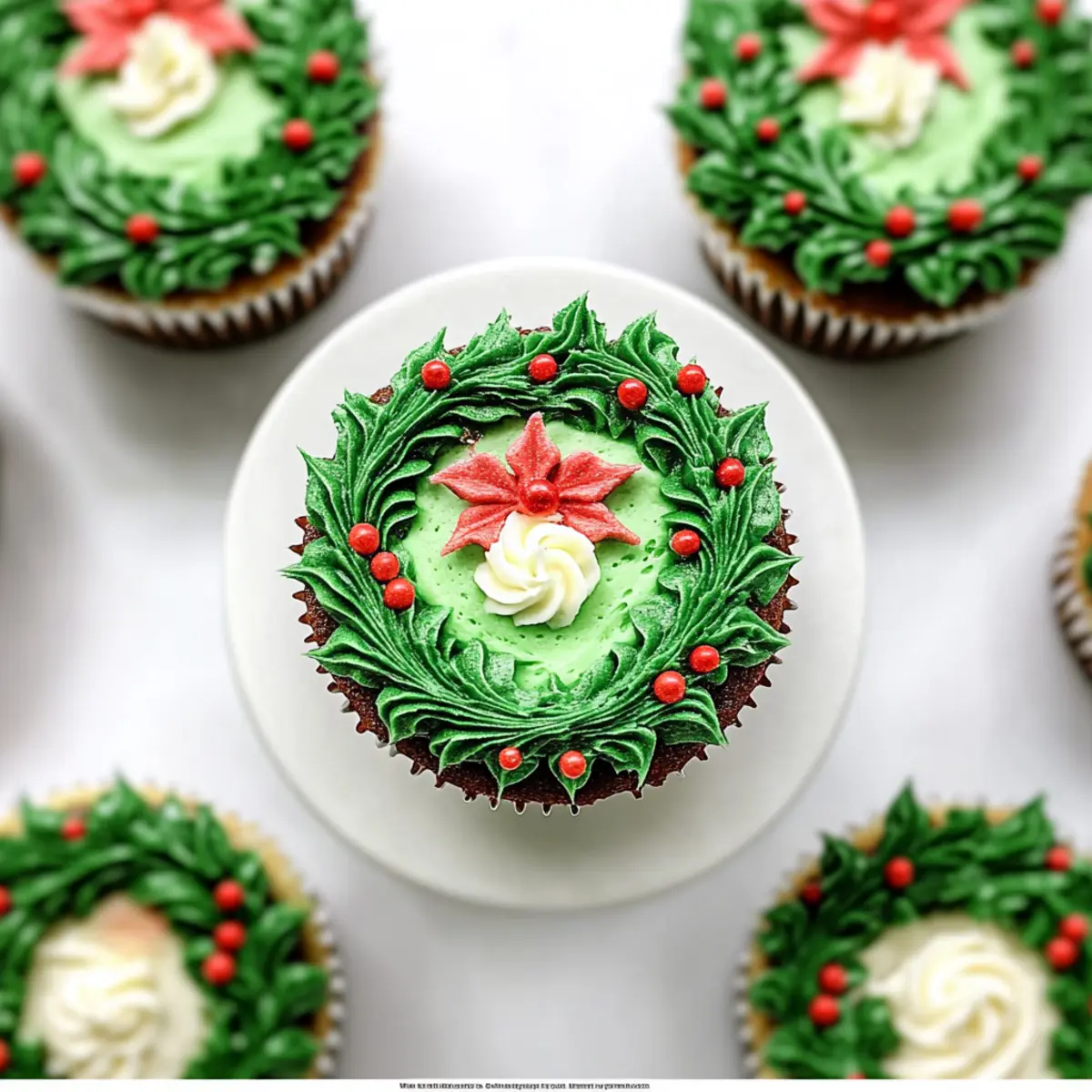 Christmas Wreath Cupcakes