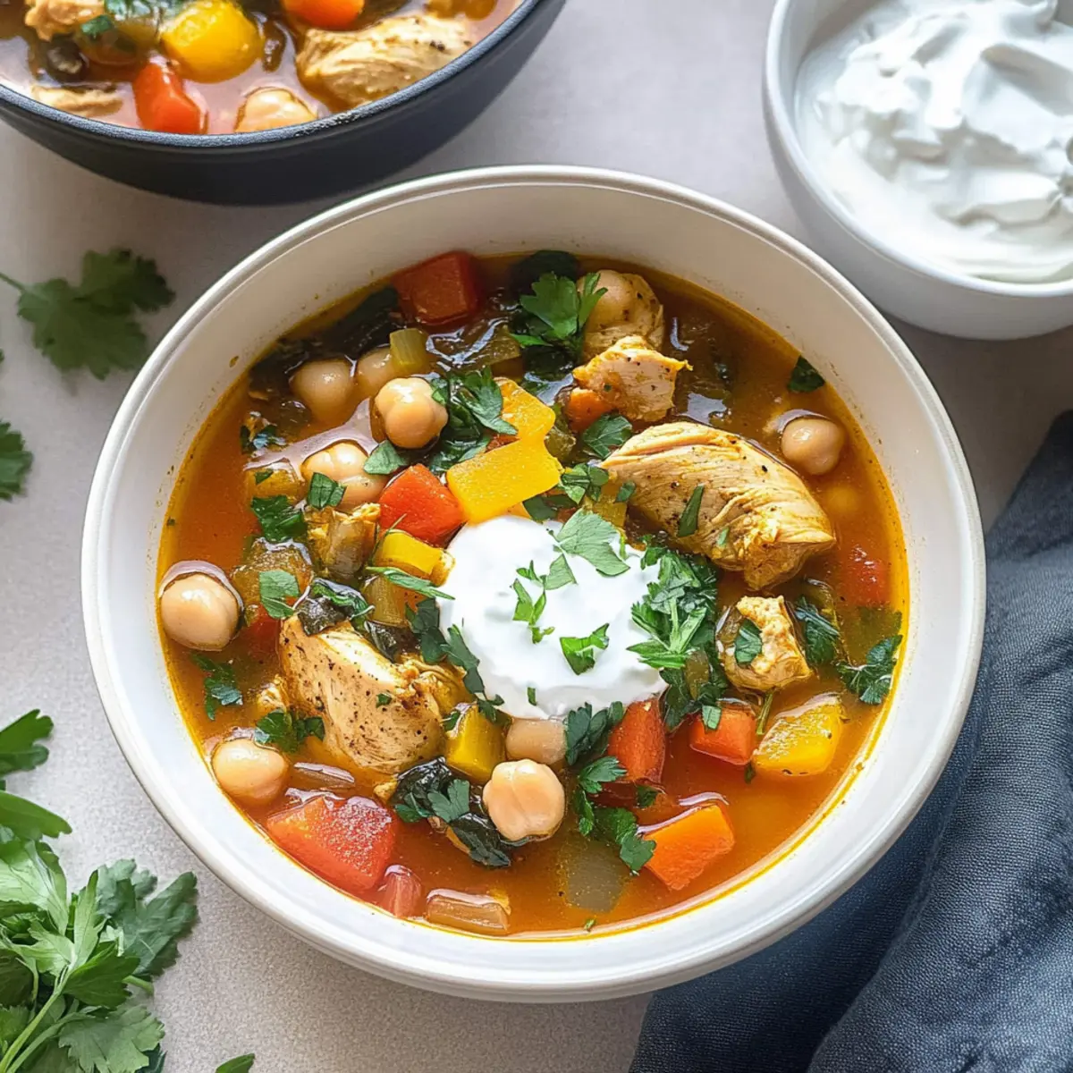 Moroccan Chicken Soup with Chickpeas
