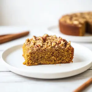 Pumpkin Coffee Cake with Oat Pecan Streusel