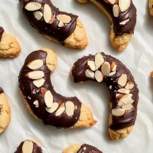 Chocolate Dipped Almond Horn Cookies