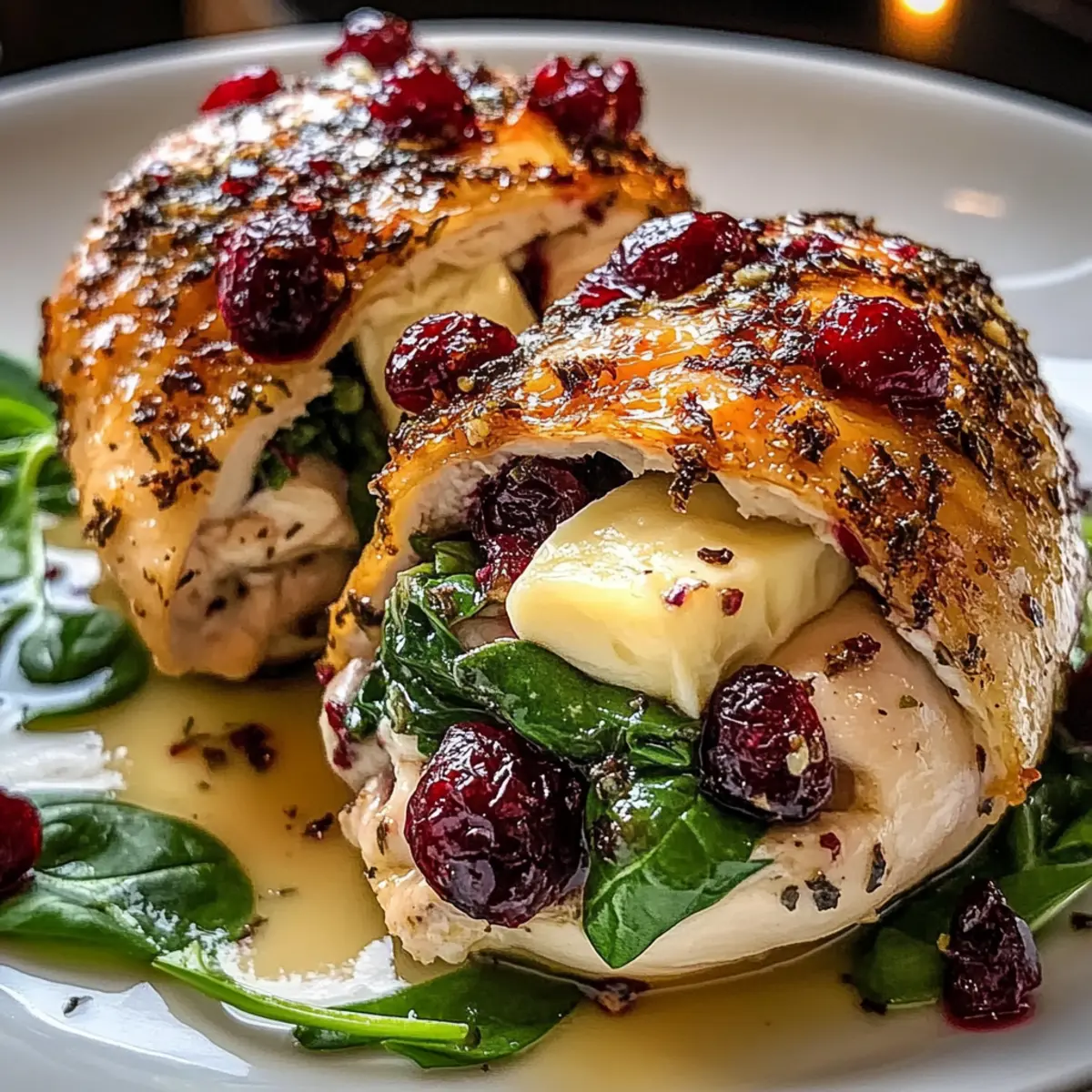Cranberry & Spinach Stuffed Chicken