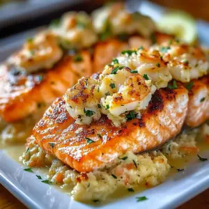 Elegant Crab Shrimp Stuffed Salmon
