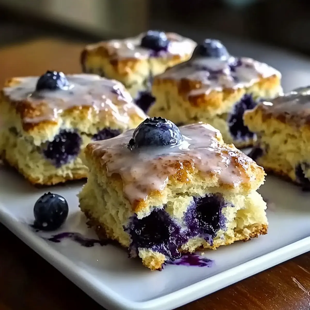 Blueberry Biscuits with Lemon Glaze