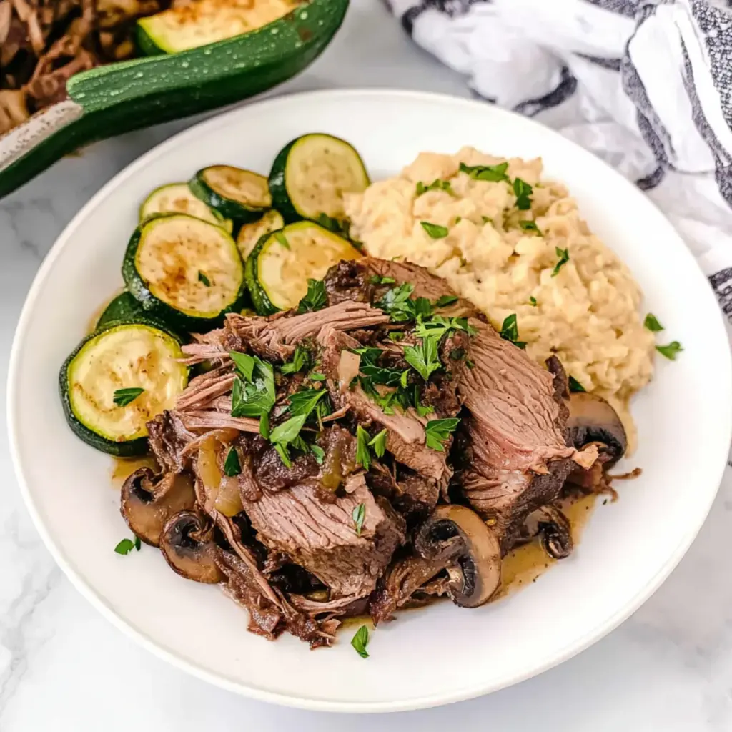 Keto Slow Cooker Pot Roast with Vegetables
