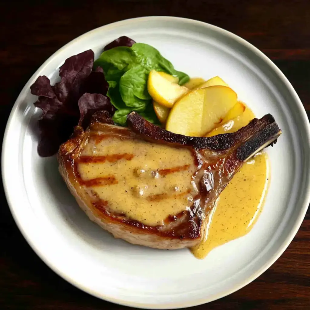 Keto Apple Dijon Pork Chops Recipe