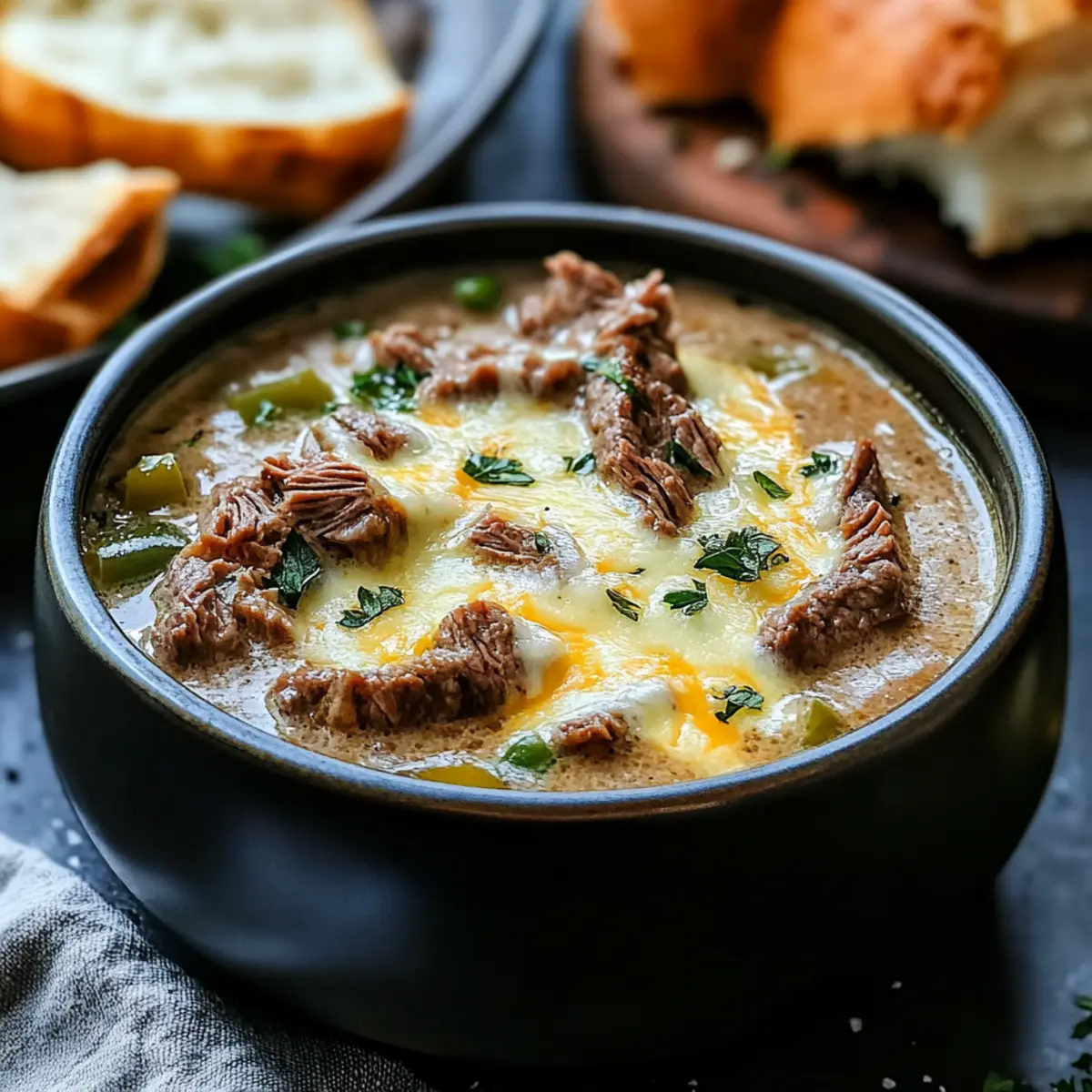 Philly Cheese Steak Soup Recipe