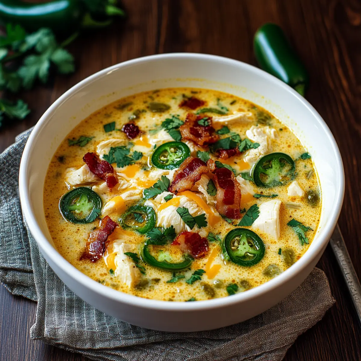 Spicy Jalapeño Popper Chicken Soup