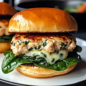White Cheddar Spinach Chicken Burgers