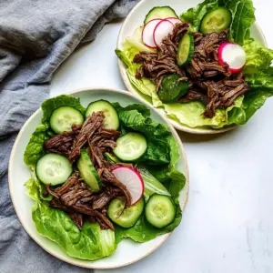 Shredded Beef Lettuce Wraps
