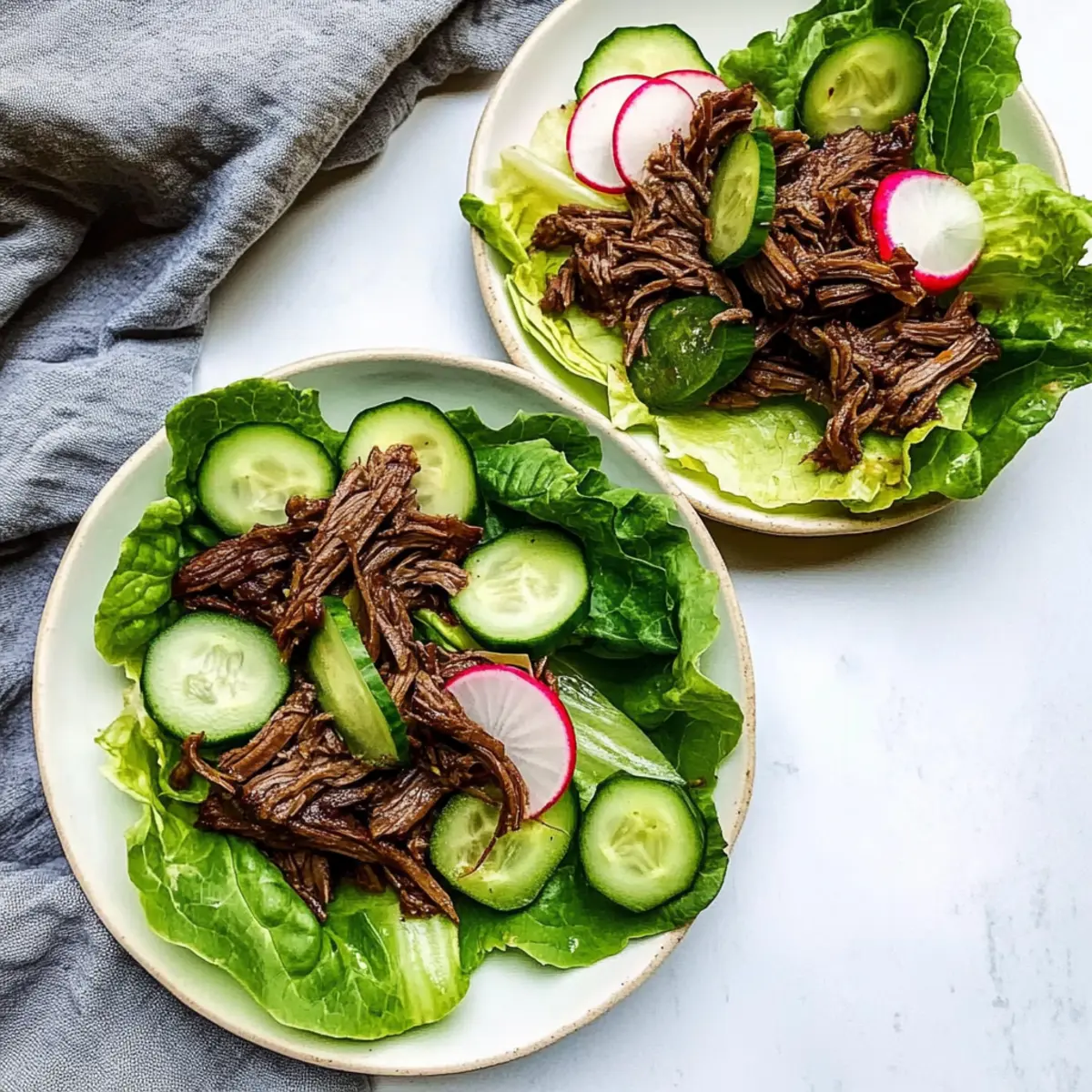 Shredded Beef Lettuce Wraps