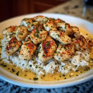 Chicken Scampi with Creamy Garlic Parmesan Rice