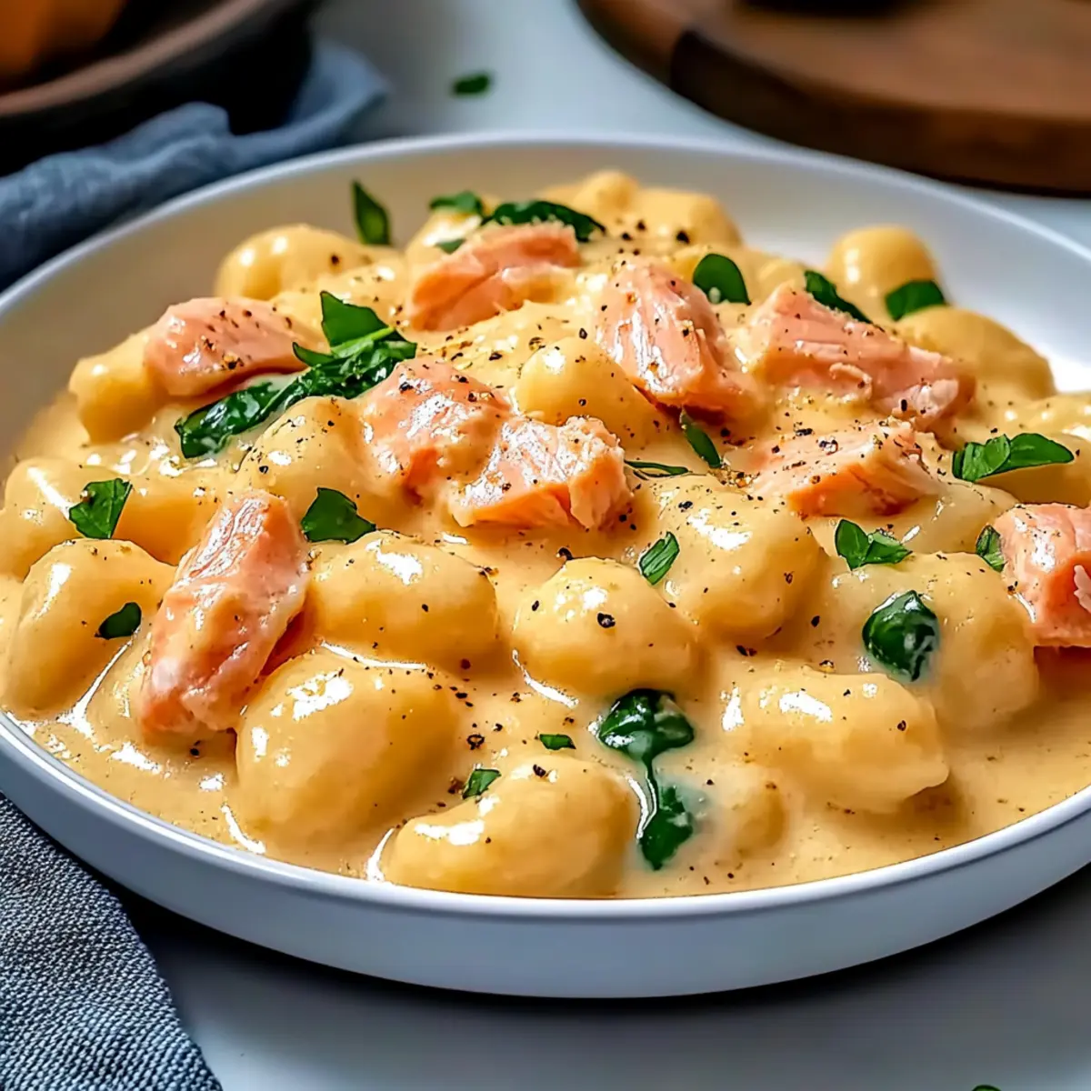 Juicy Smoked Salmon Gnocchi