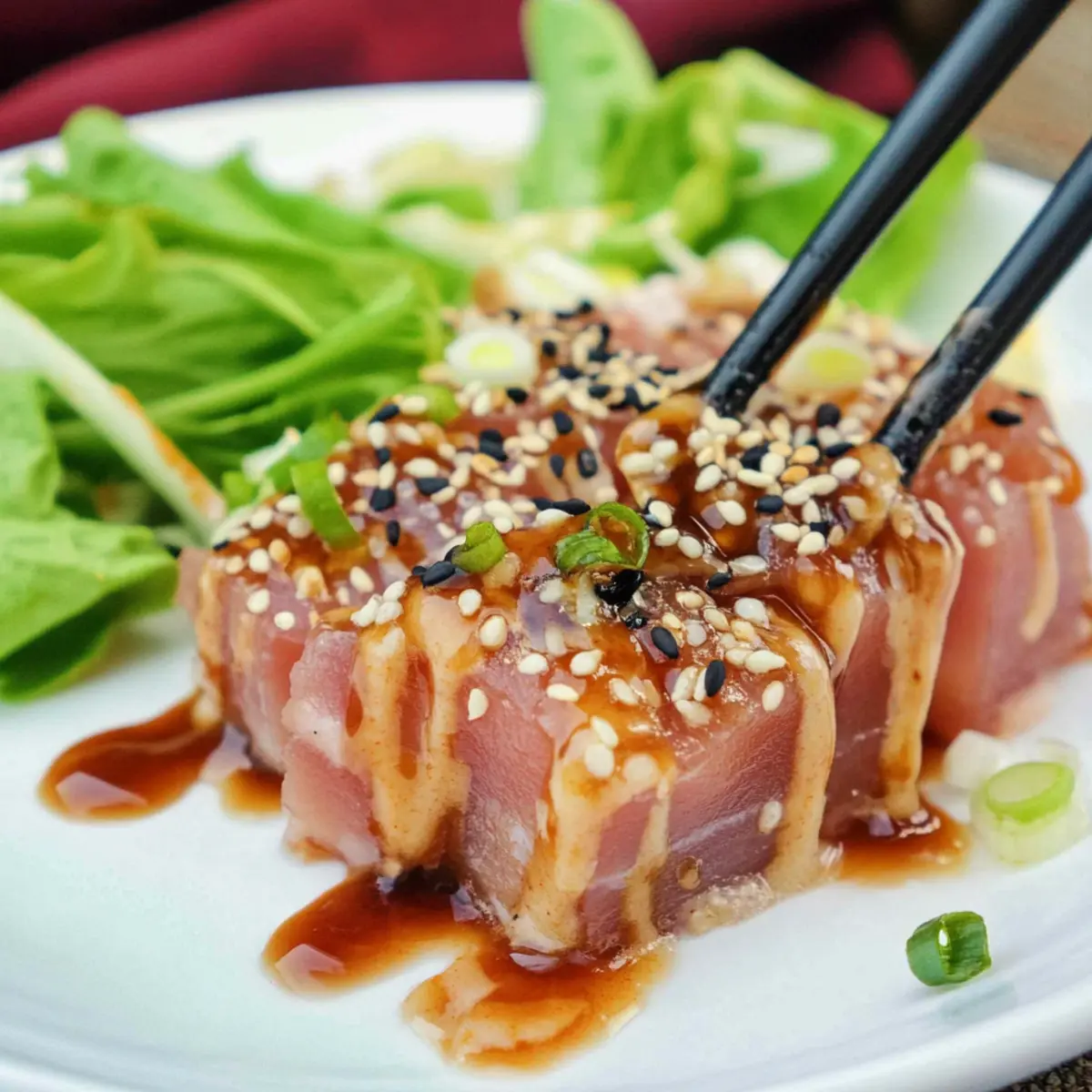 Teriyaki Tuna with Volcano Sauce