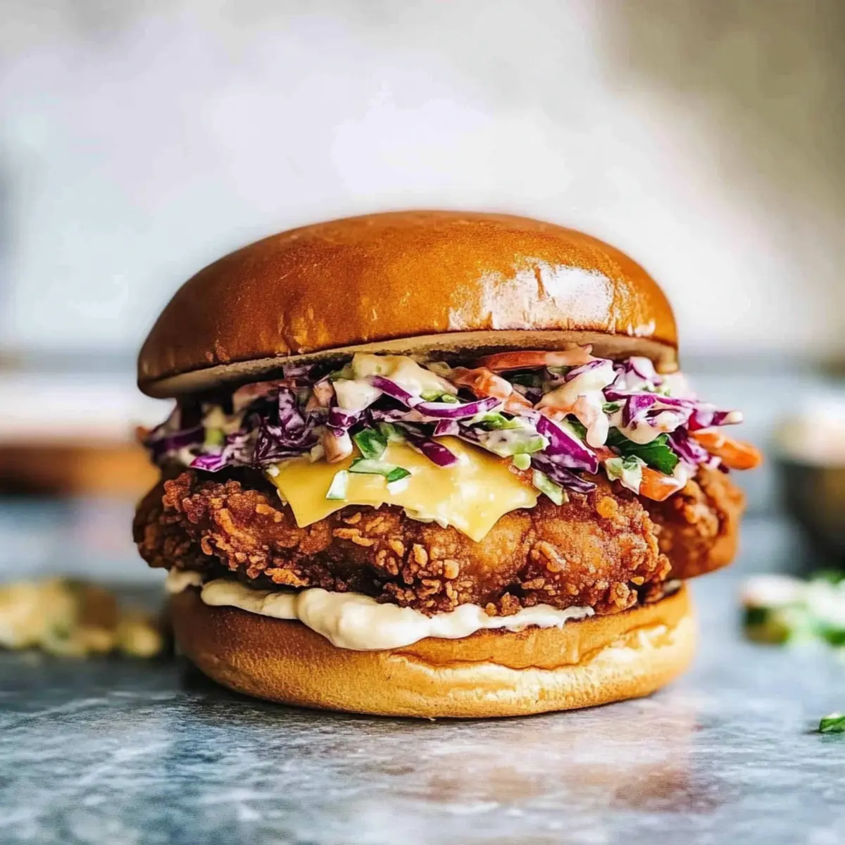 Chicken Sandwich with Spicy Slaw