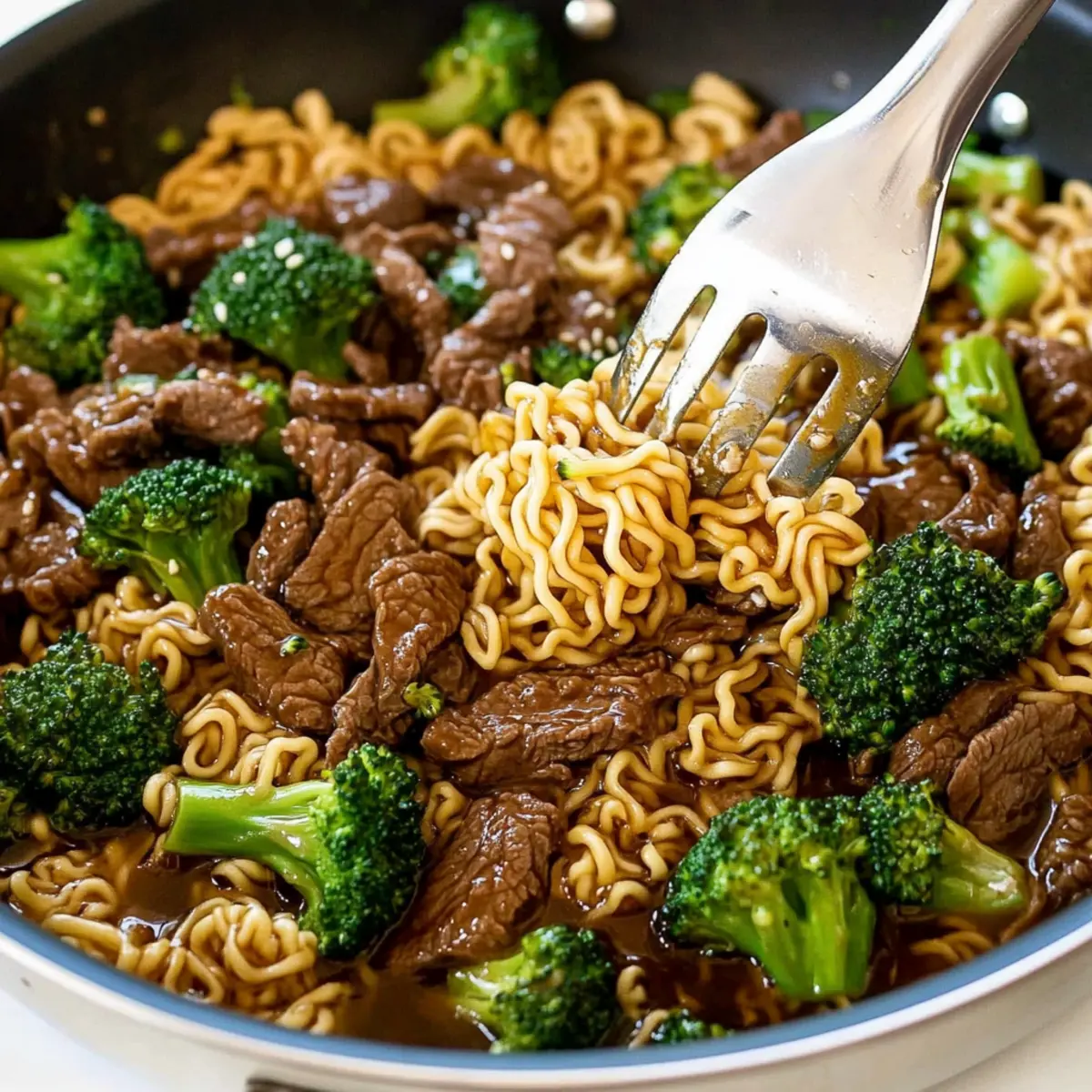 Beef and Broccoli Ramen Stir Fry