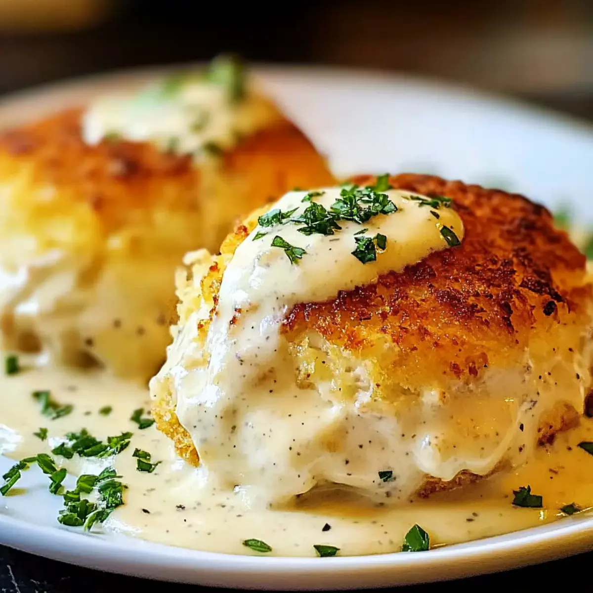 Chicken Pillows with Creamy Parmesan Sauce