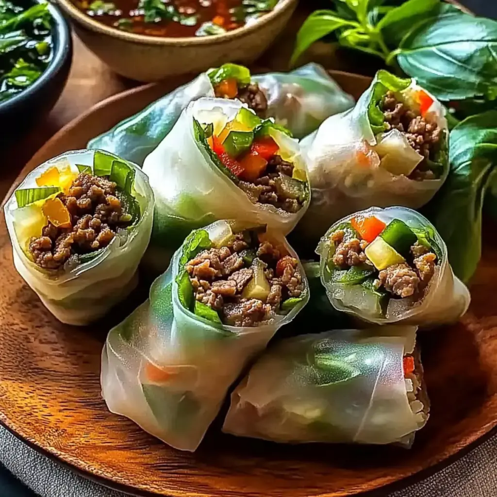 Thai Basil Beef Rolls