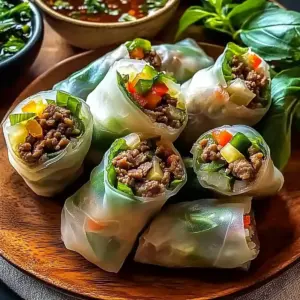 Thai Basil Beef Rolls