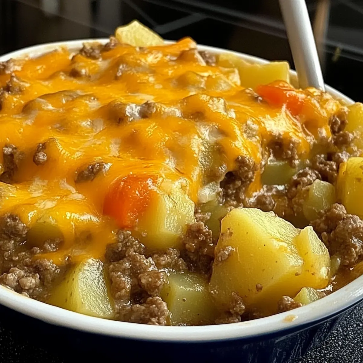 Cheesy Ground Beef & Potato Dinner Casserole