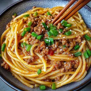 Asian-Style Ground Beef Spaghetti