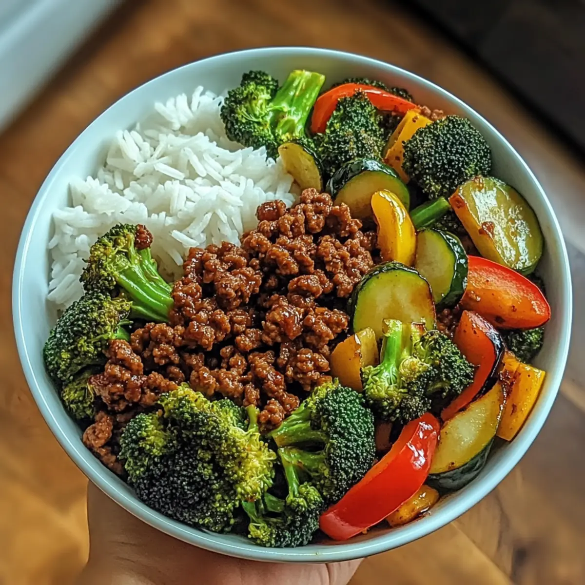 Spicy Ground Beef Stir Fry Bowl