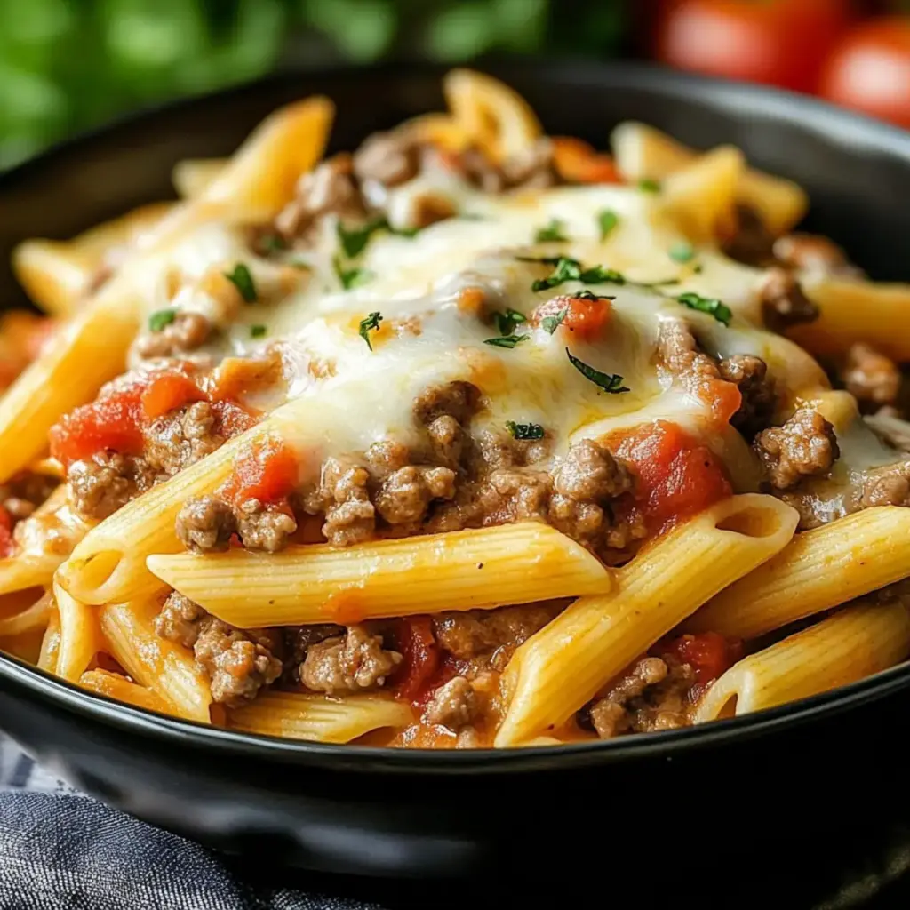 Creamy Rotel Pasta with Ground Beef