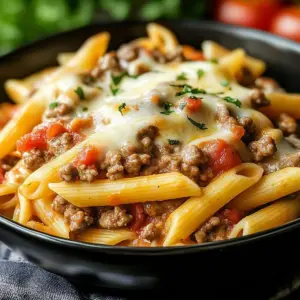 Creamy Rotel Pasta with Ground Beef