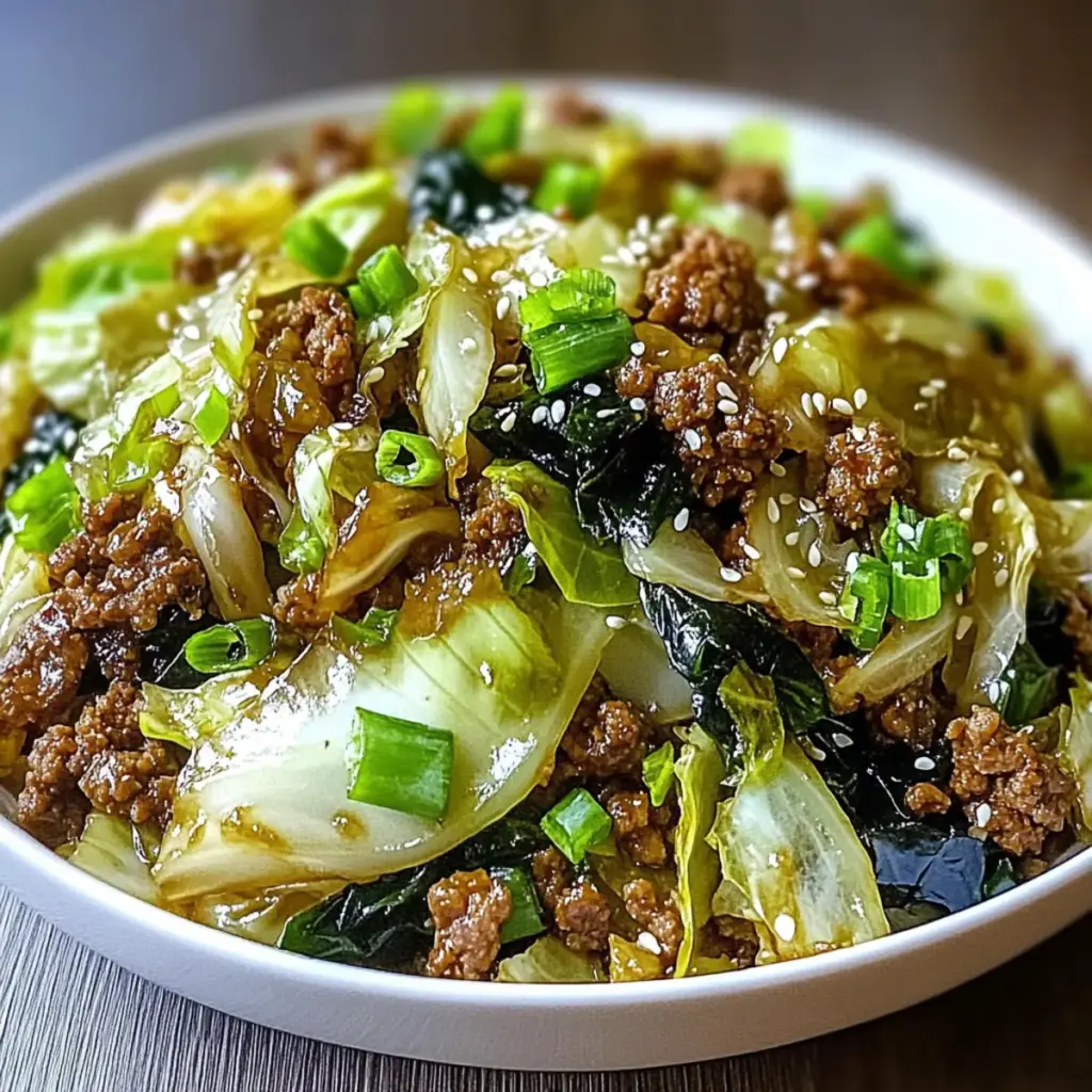 Savory Chinese Ground Beef and Cabbage Stir-Fry