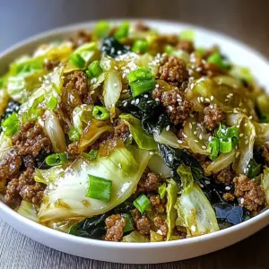 Savory Chinese Ground Beef and Cabbage Stir-Fry