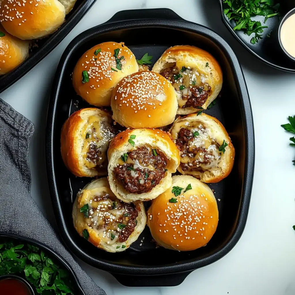Garlic Parmesan Cheeseburger Bombs