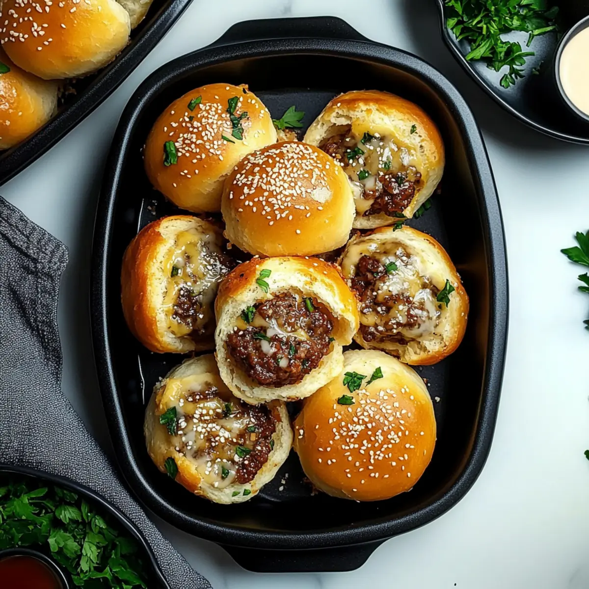 Garlic Parmesan Cheeseburger Bombs