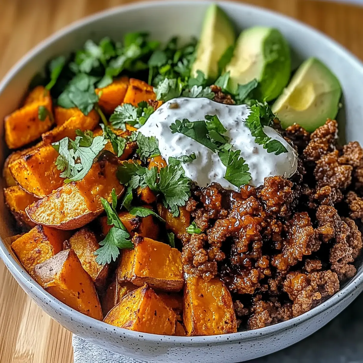 Ground Beef Hot Honey Bowl
