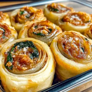 Caramelized Onion & Spinach Pizza Rolls