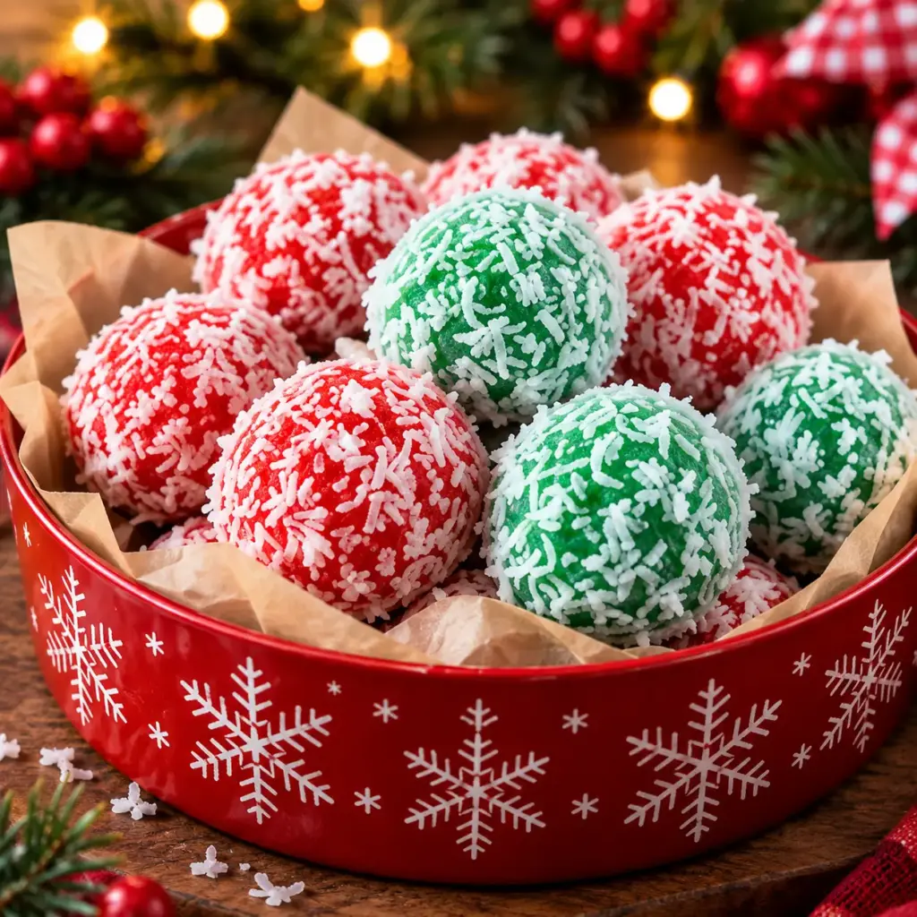 Cherry Coconut Jello Balls