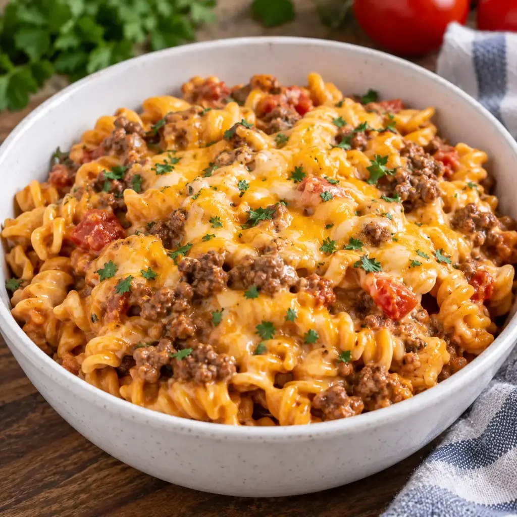 Cheesy Beef Pasta