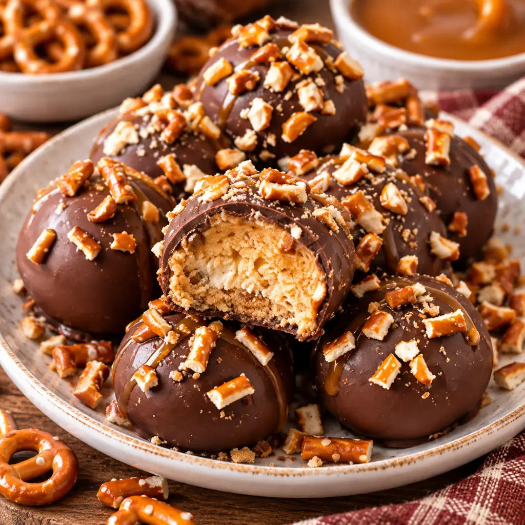 Chocolate Caramel Pretzel Balls
