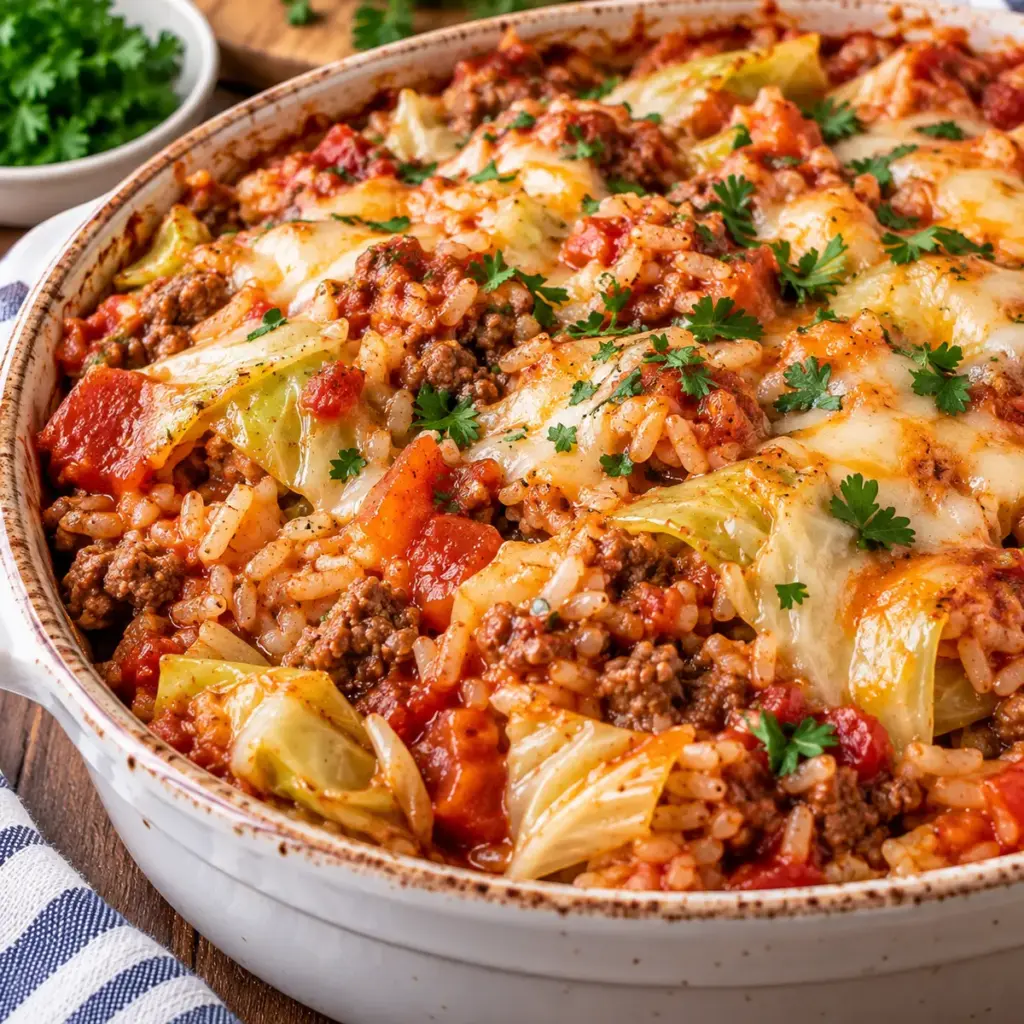 Cabbage Roll Casserole in a Crockpot — featured