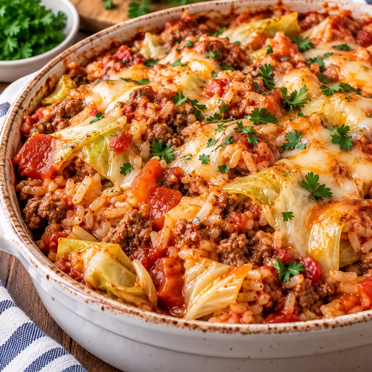Cabbage Roll Casserole in a Crockpot — featured