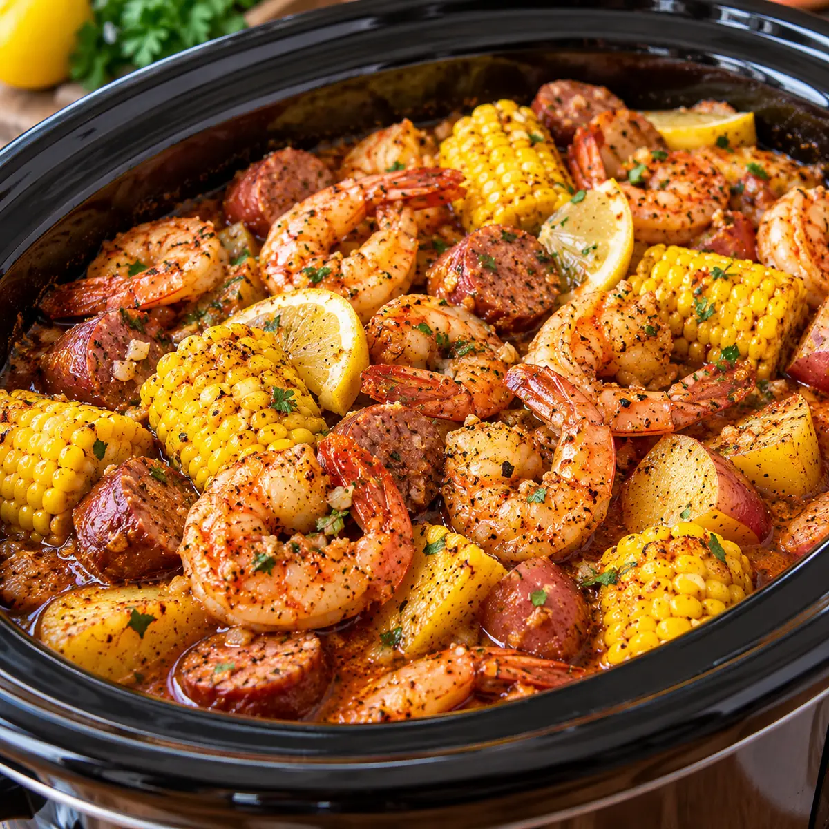Cajun Shrimp Boil in a Slow Cooker — featured