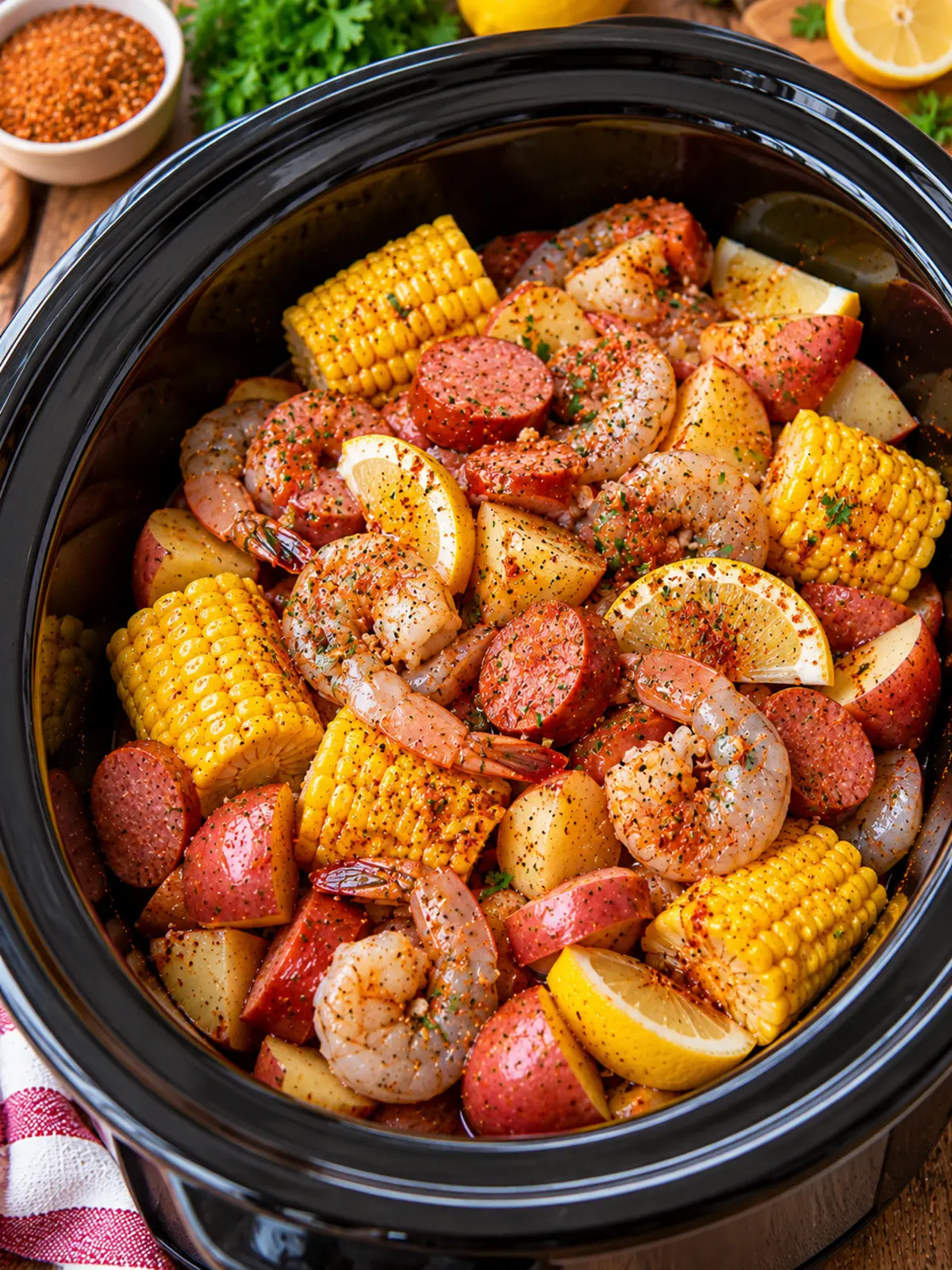 Cajun Shrimp Boil in a Slow Cooker — instructional image