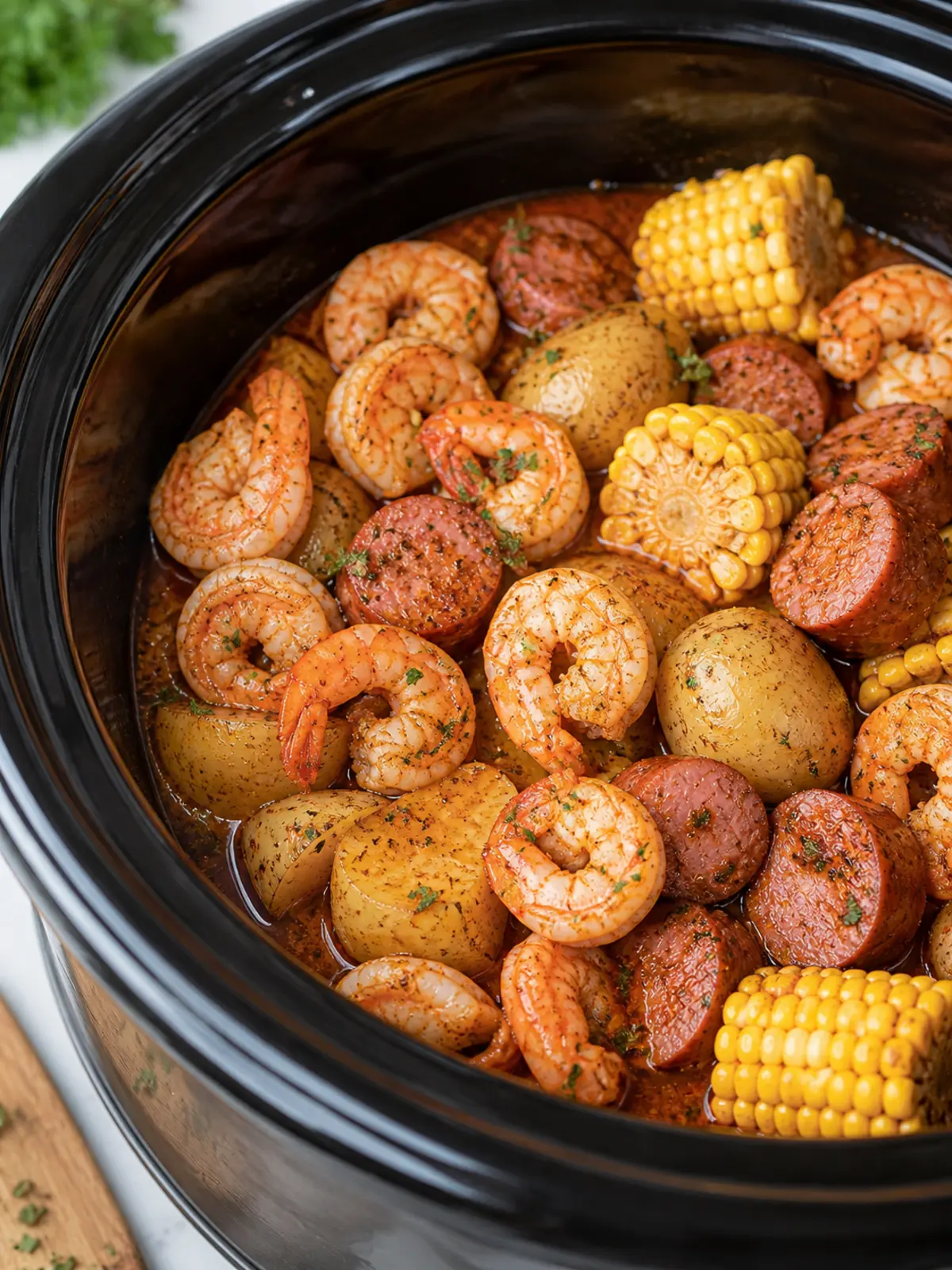 Cajun Shrimp Boil in a Slow Cooker — instructional image