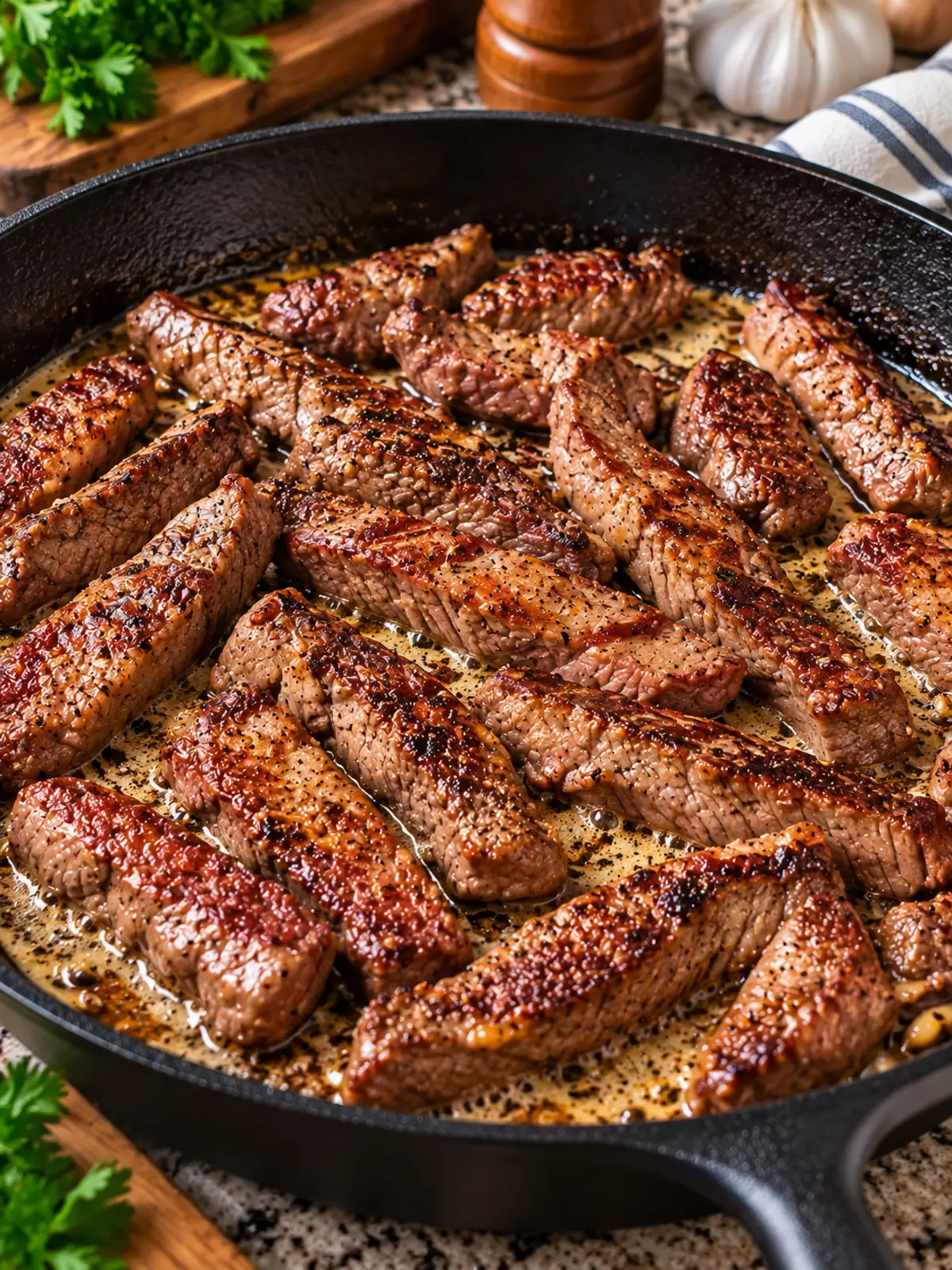 Creamy Garlic Butter Steak and Shrimp Skillet Delight — instructional