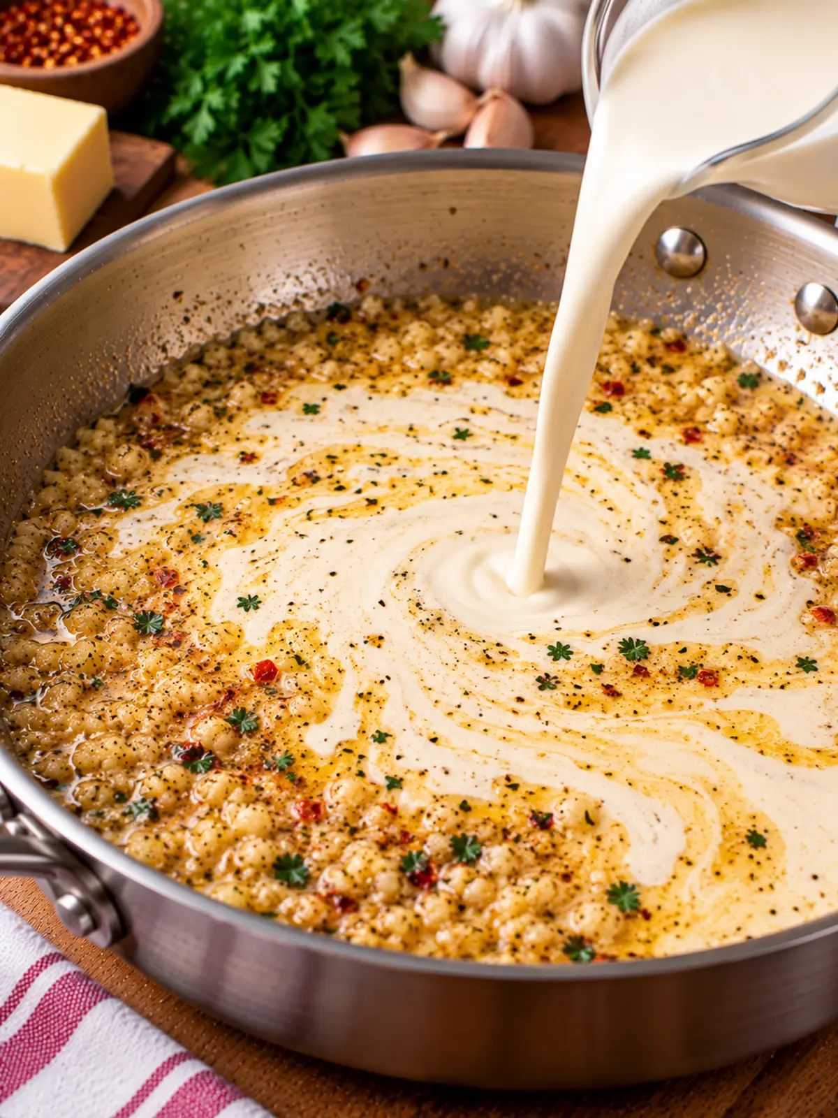 Creamy Garlic Shrimp — process