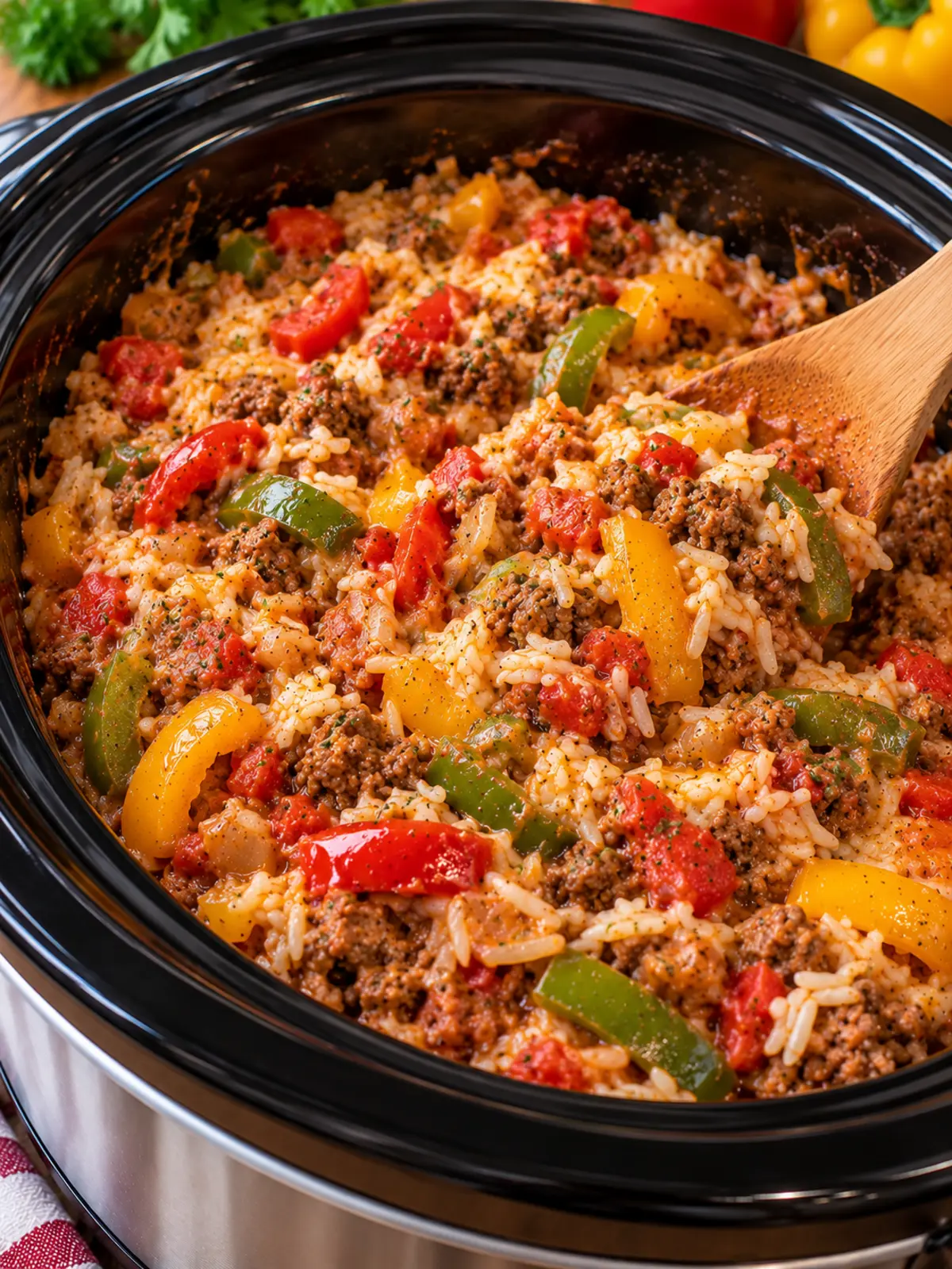 Crockpot Beef and Pepper Casserole - Comforting Meal — process